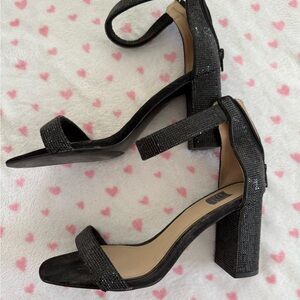White House Black Market Black Block Heel Sandals